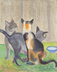 Vintage The Cattery by Orovida Pissarro - Animal painting