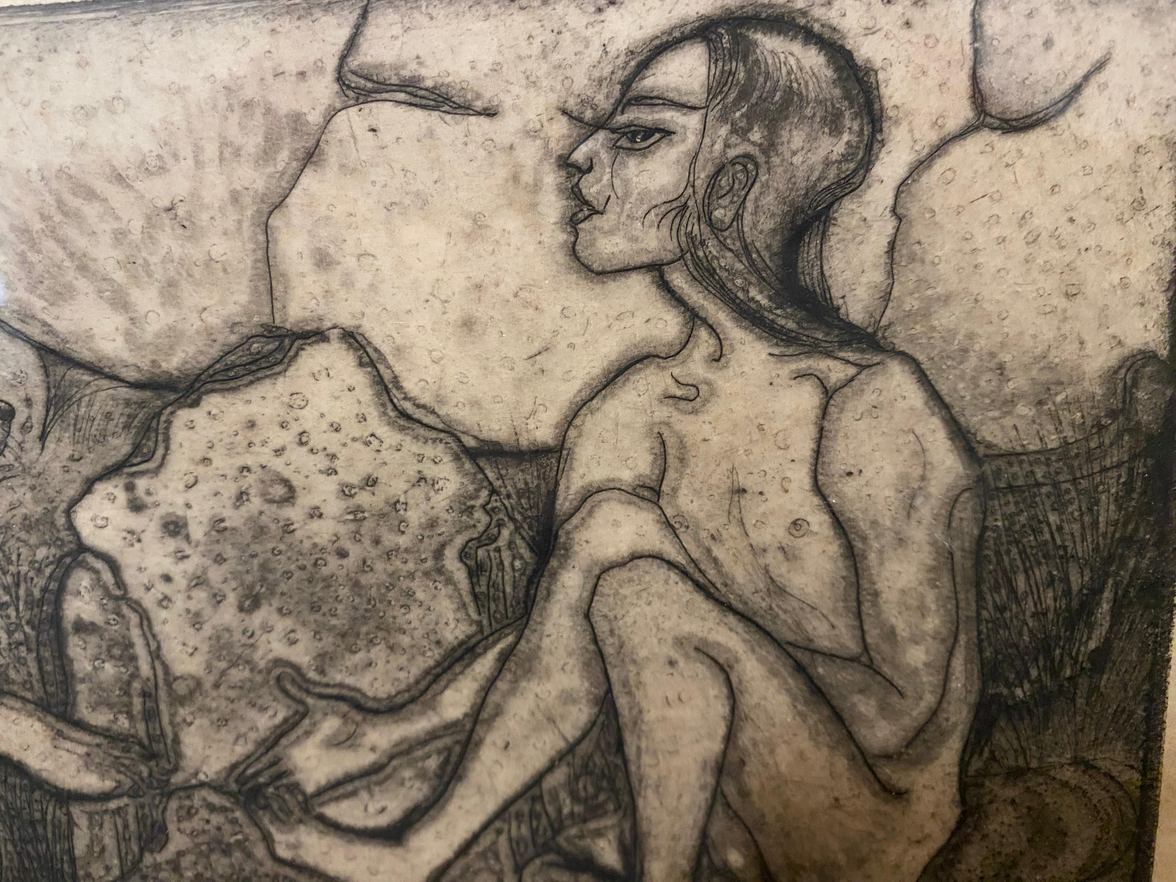Litografia di Orovida - Figurative Print Marrone di Orovida Pissarro