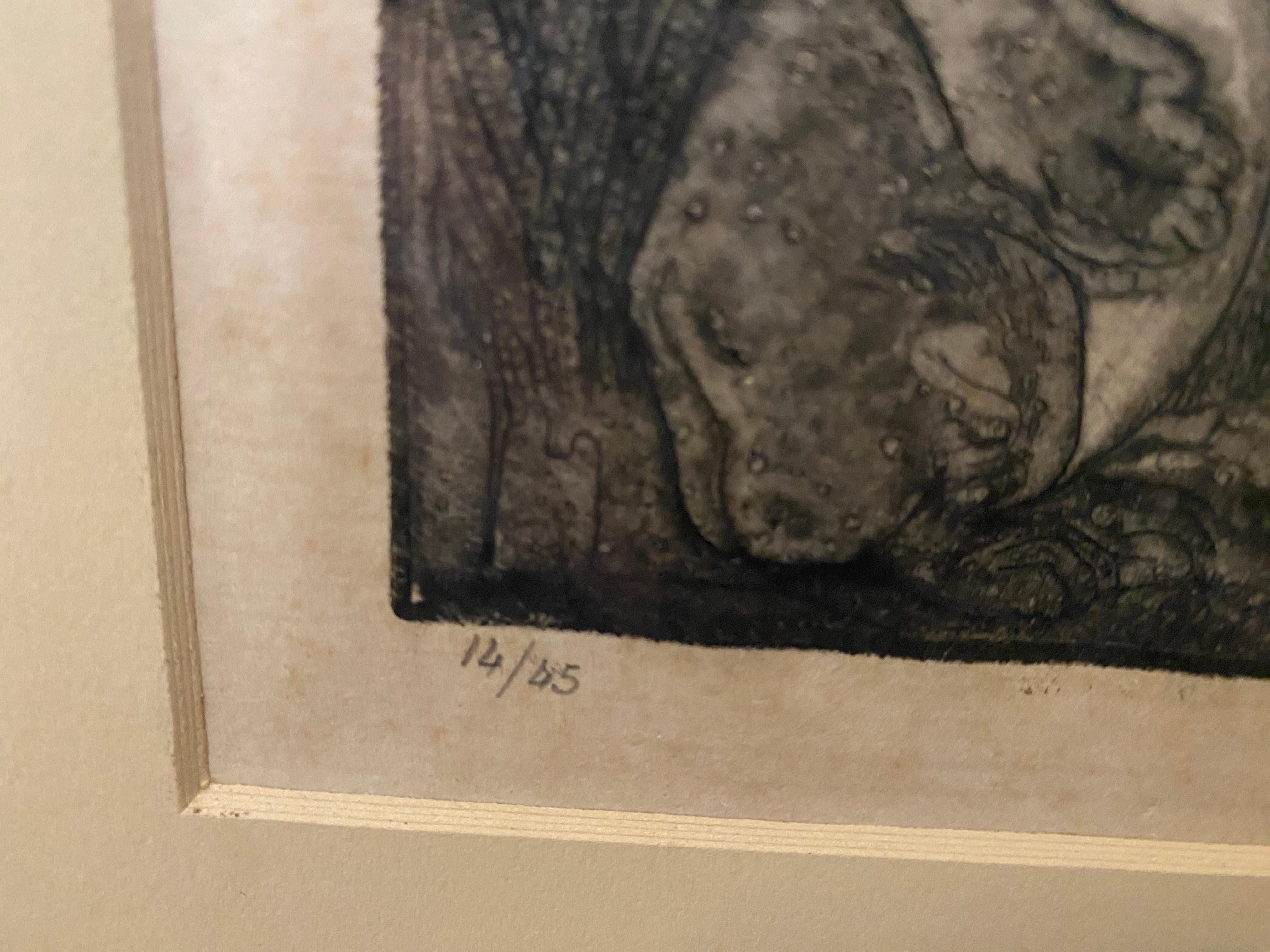 
Litografia di Orovida 14/45


Questa litografia in bianco e nero, numerata 14/45, è opera di Orovida, il cui vero nome è Camille Orovida Pissarro. L'inquadratura rettangolare stringe la composizione attorno a tre figure di profilo: un personaggio