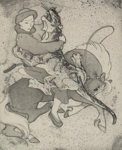 Man & Beast von Orovida Pissarro – Radierung