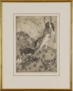 Peccarys and Tiger Pranks by Orovida Pissarro - Animal etching