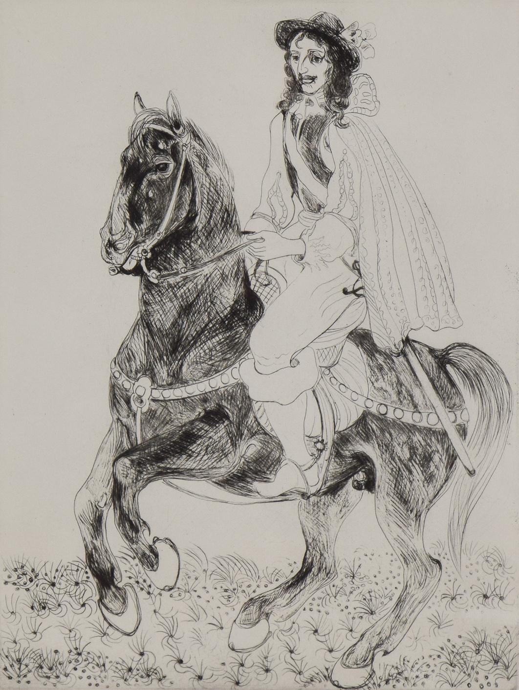 Rupert Rides by Orovida Pissarro - Animal etching 
