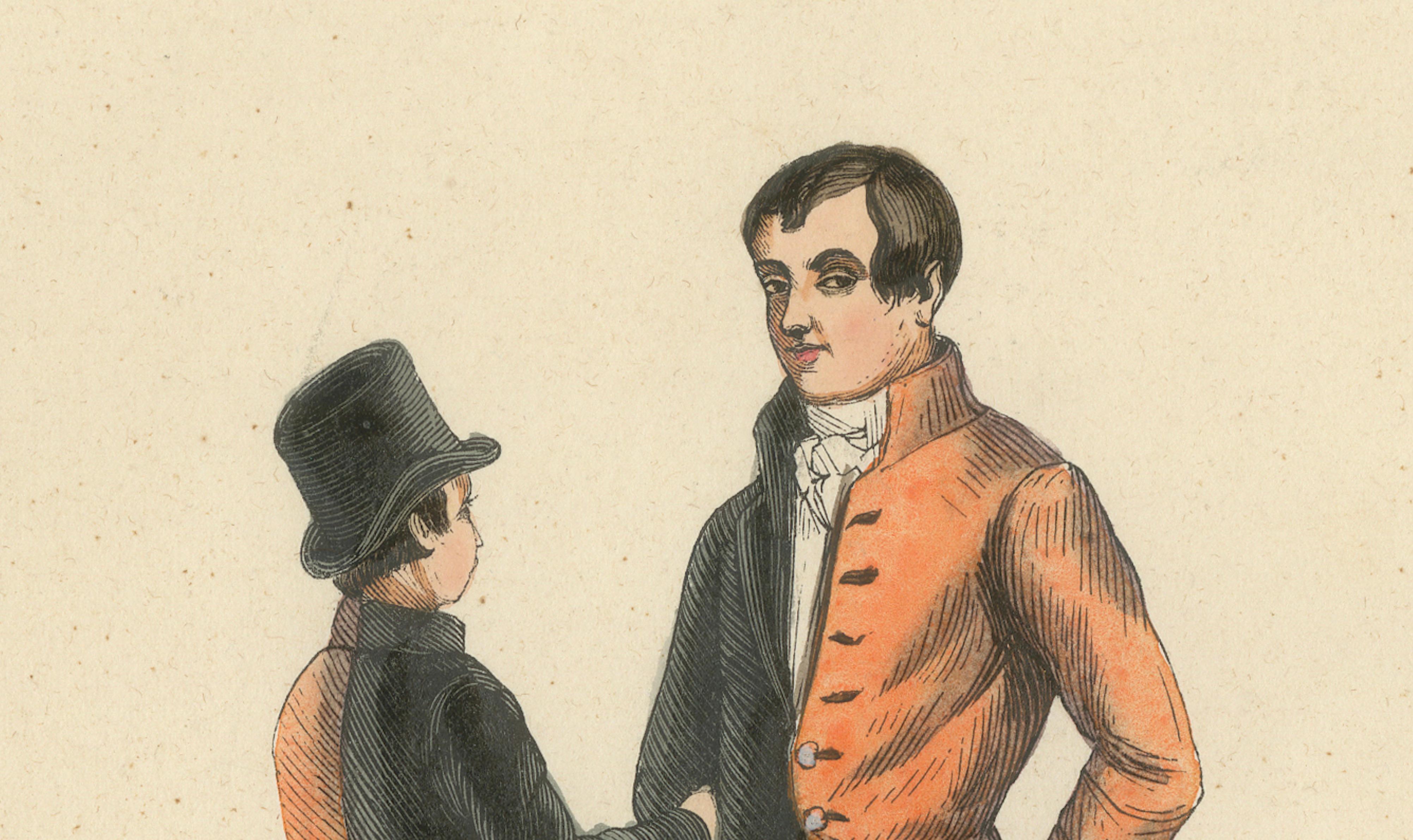 Orphan Children of Amsterdam, Hand-Coloured Lithograph, c.1845