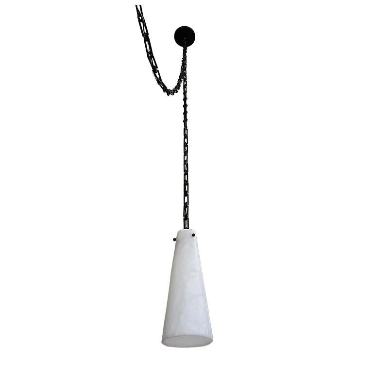 Orphan Work 202A-3 Kronleuchter aus geschwärztem Messing von MATERIAL LUST Corp / Orphan Work.

Gesamthöhe: 7'-1