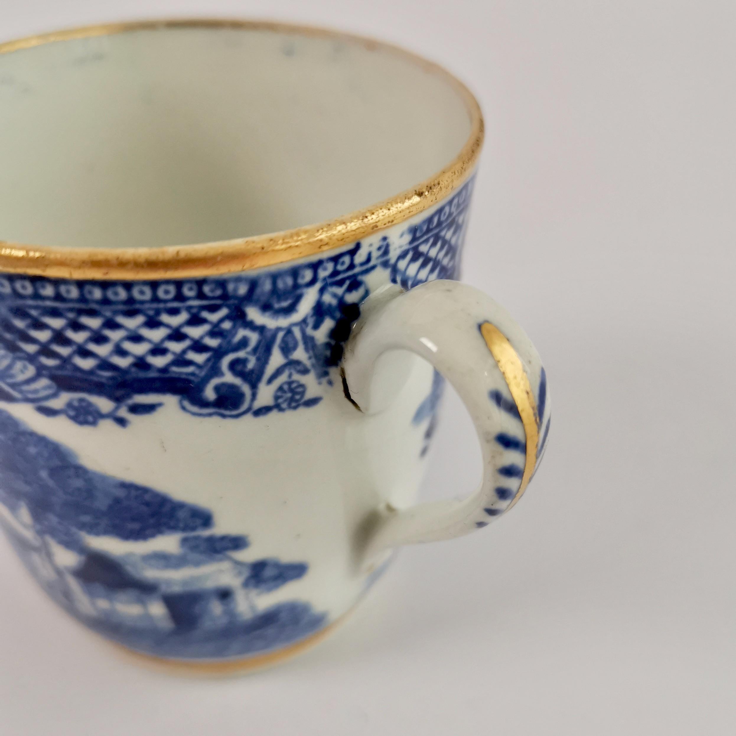 Orphaned Coffee Cup, New Hall, Blue and White Malay House, Georgian ca 1795 2