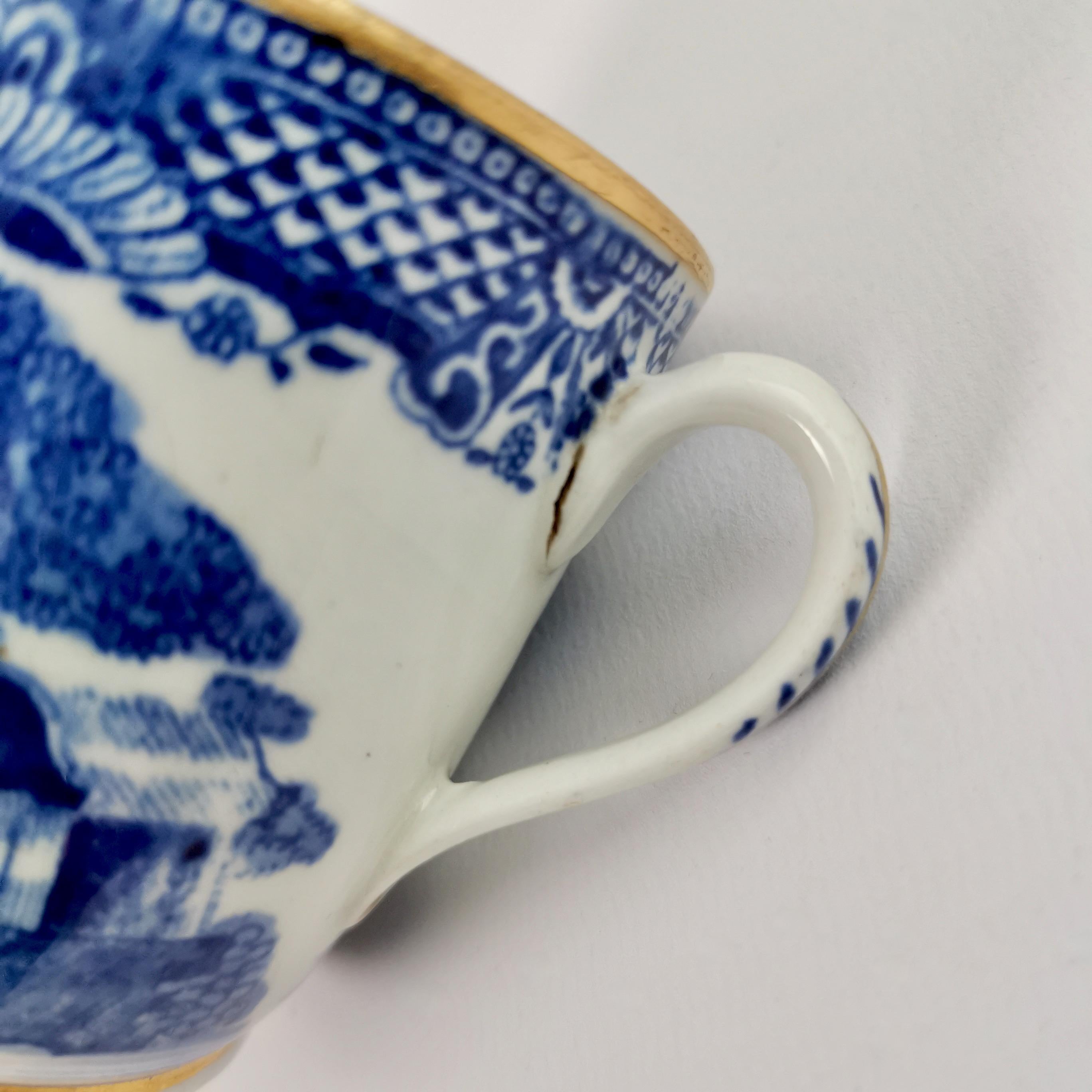Orphaned Coffee Cup, New Hall, Blue and White Malay House, Georgian ca 1795 5