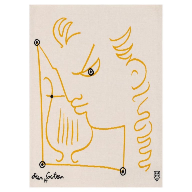 Jean Cocteau for Atelier Raymond Picaud Orphée à la Lyre wool tapestry, 1889, offered by Boccara Gallery Inc.