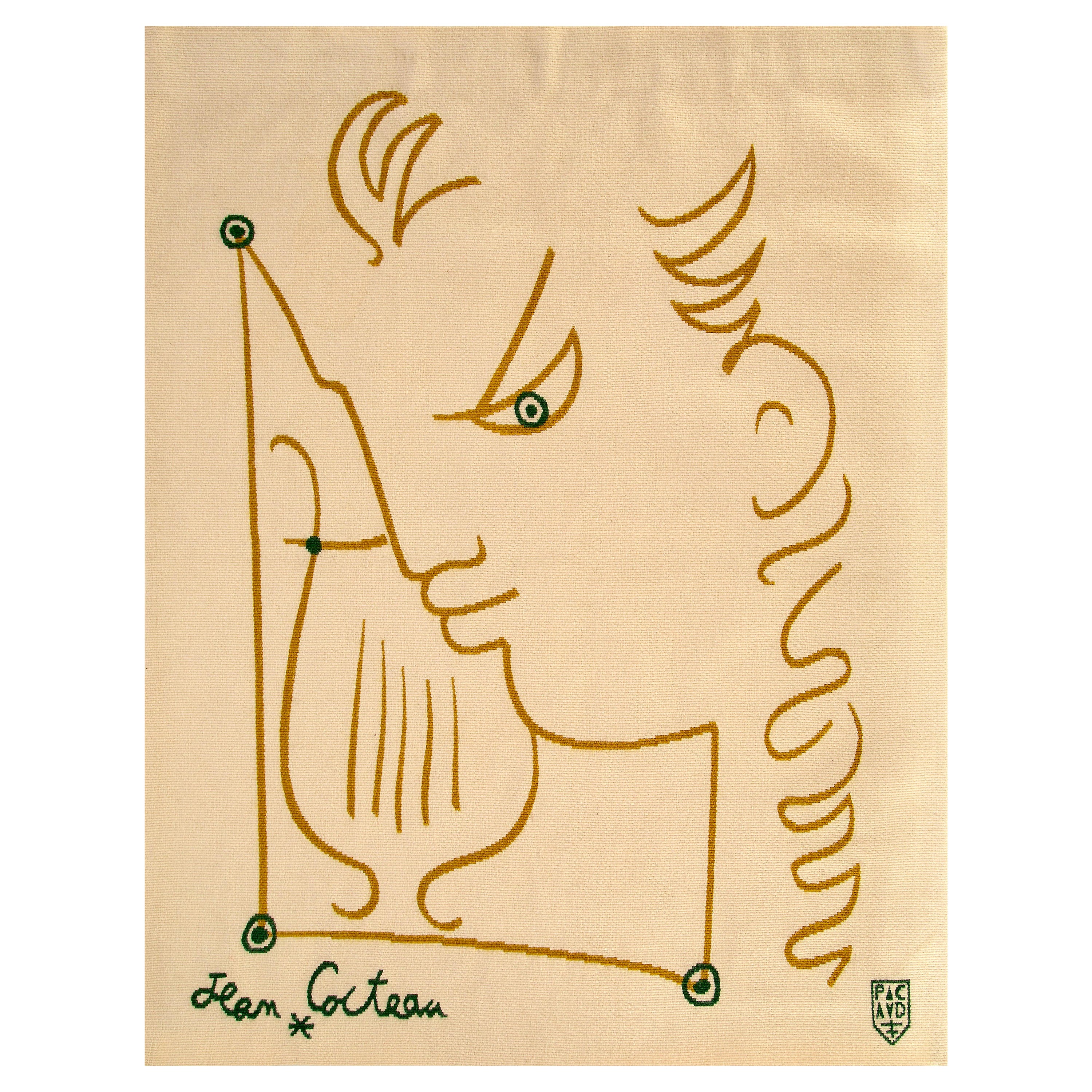 Tapisserie « Orphee la Lyre » de Jean Cocteau, conçue à la fin des années 1950