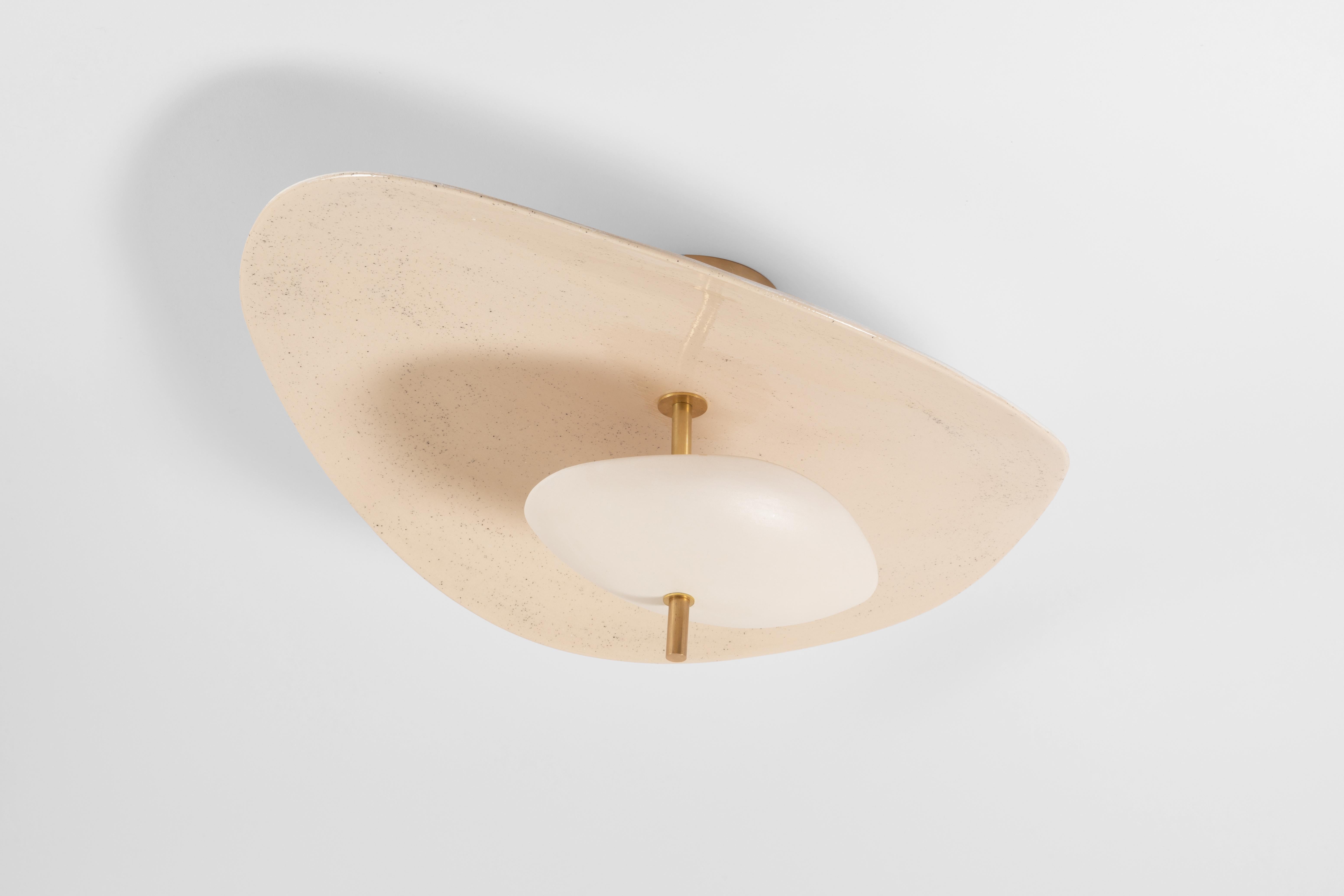 Brass Organic Minimalist Contemporary Standard Flush Mount by Elsa Foulon For Sale
