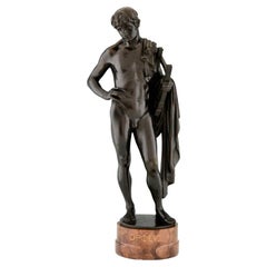 Orpheus Antique Bronze Sculpture of a Male Nude with Lyre by George Mattes 1900