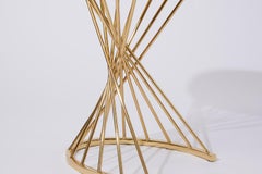 Contemporary Handcrafted Side Table in Brass and Silver Leaf by BelBar Studio