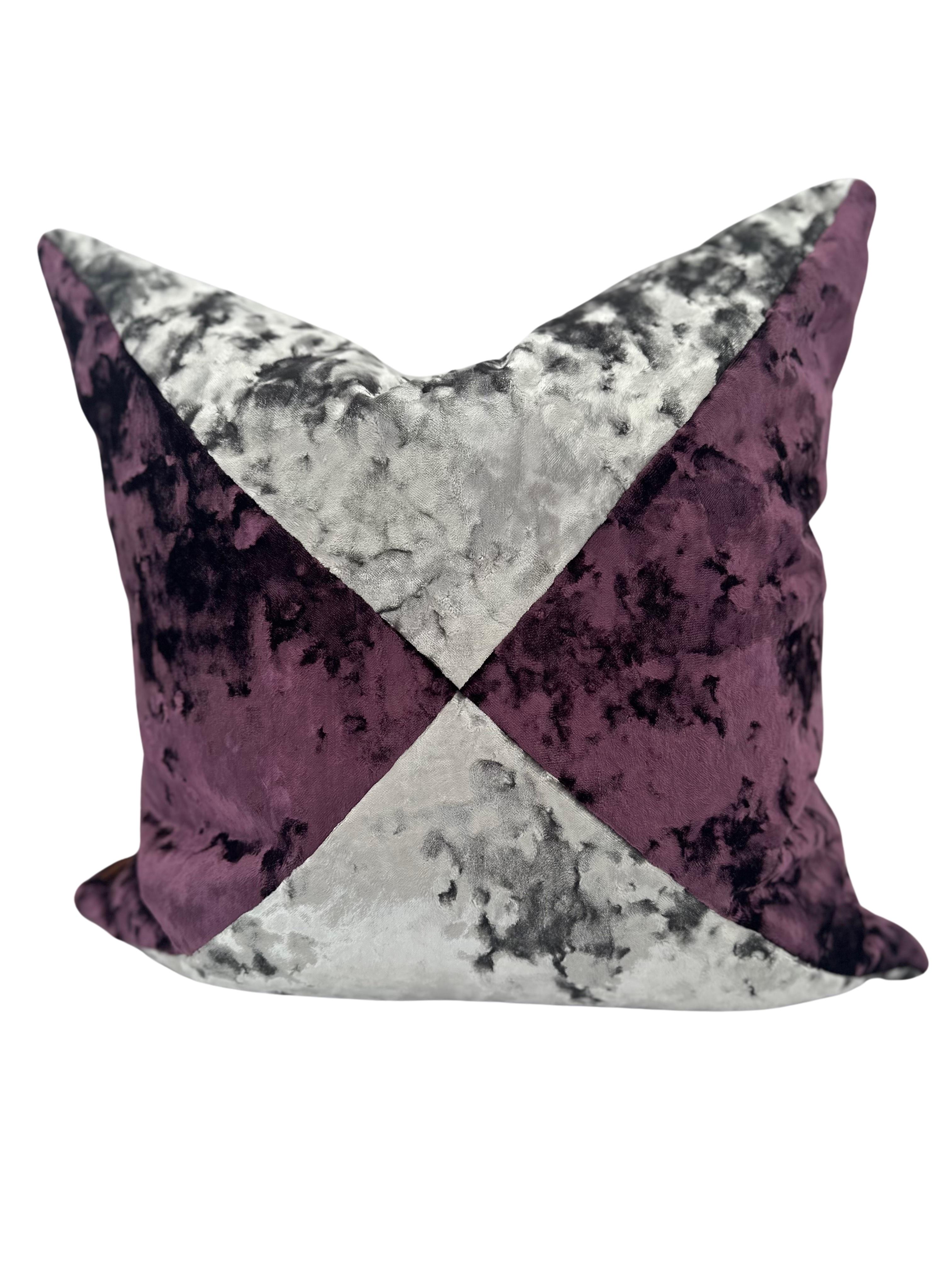 Modern Orquid- Crushed velvet high end decor pillow by Mar de Doce For Sale