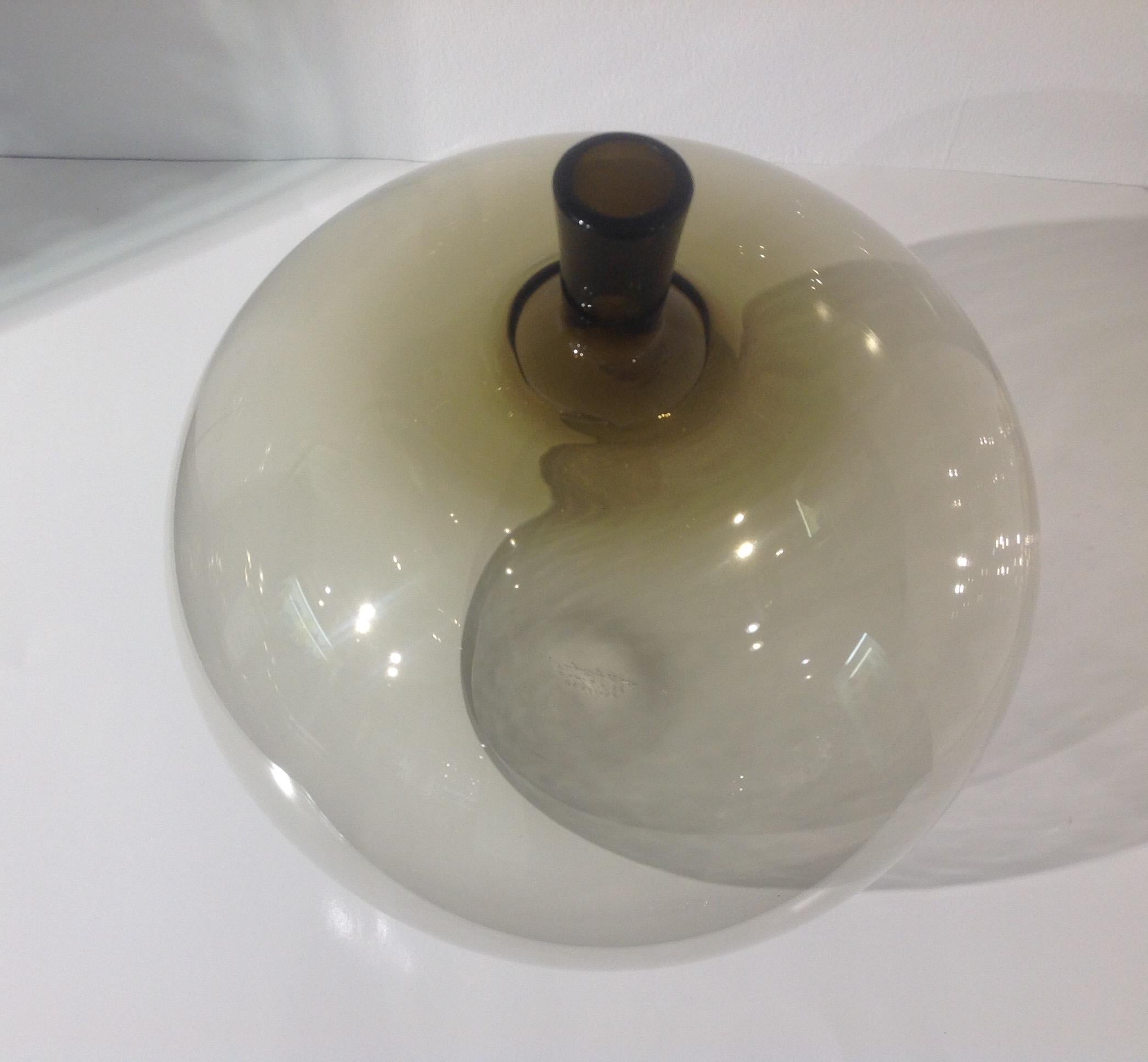 Mid-Century Modern Orrefors Apple Vase by Ingeborg Lundin in Rare Brown For Sale