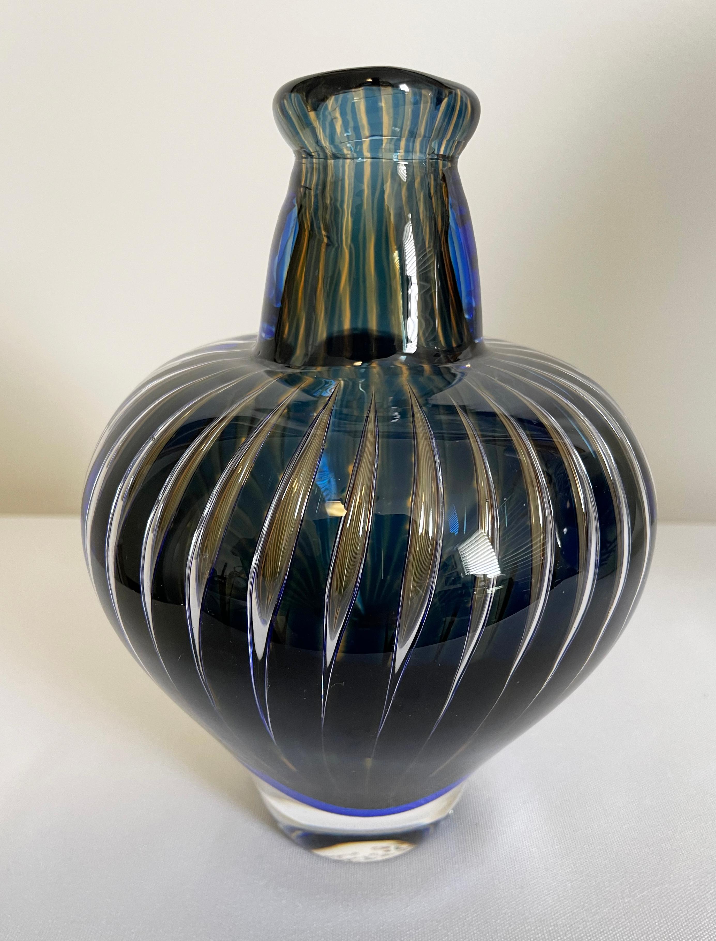 Glass Orrefors Ariel Vase By Edvin Ohrstrom, Circa 1950 For Sale