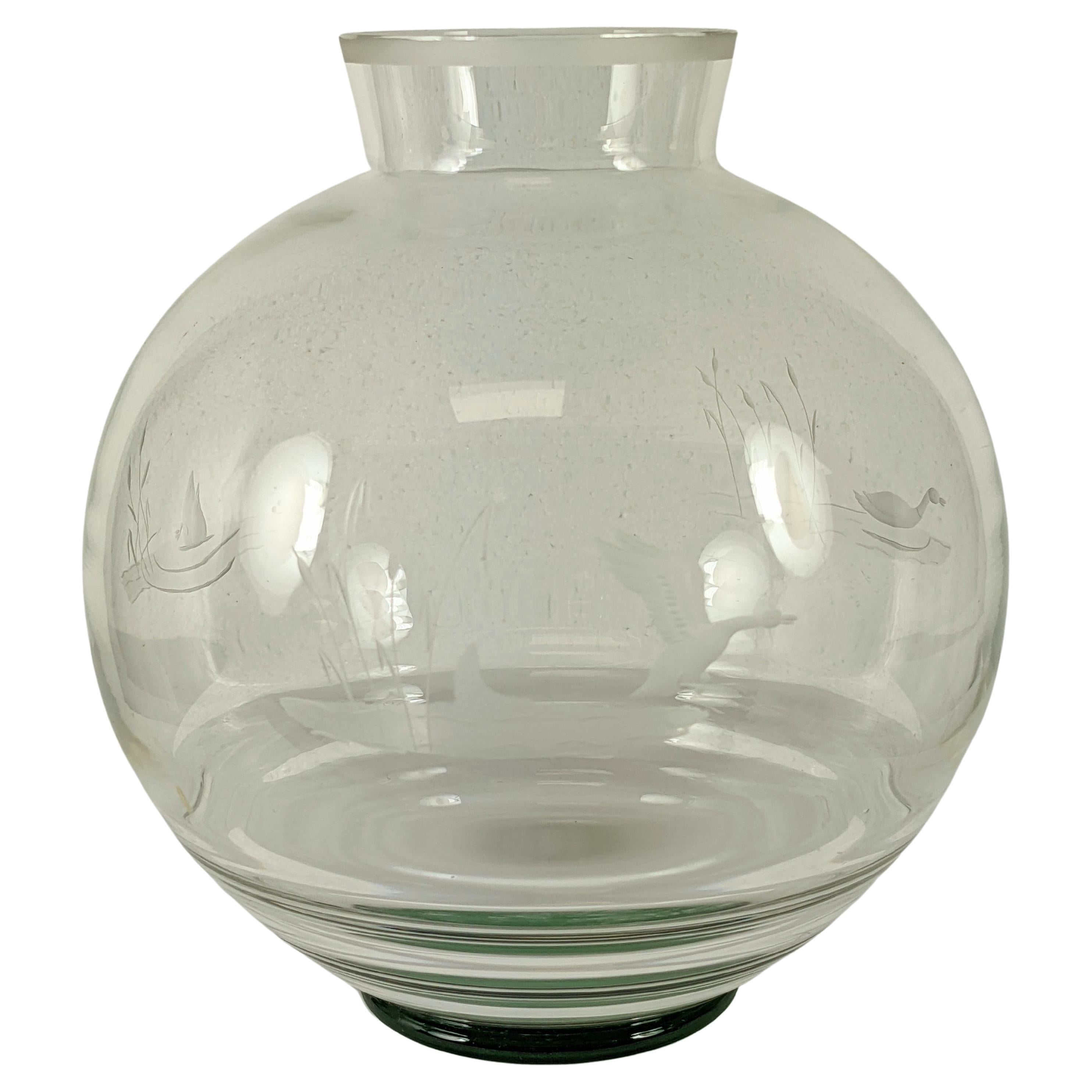 Vase aquatique Art Déco d'Orrefors, Edward Hald en vente