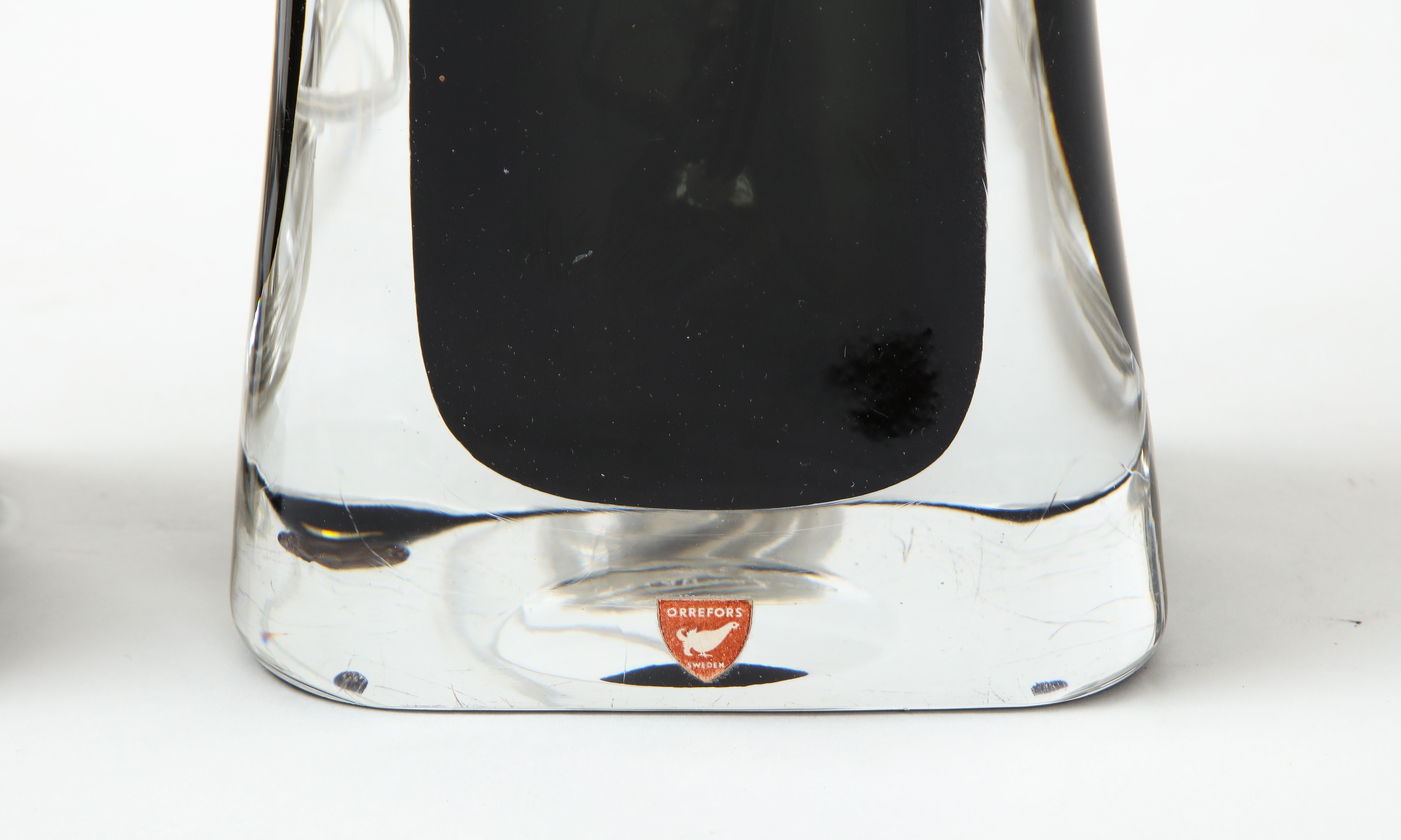 Lampes en cristal noir encastrées Orrefors en vente 3