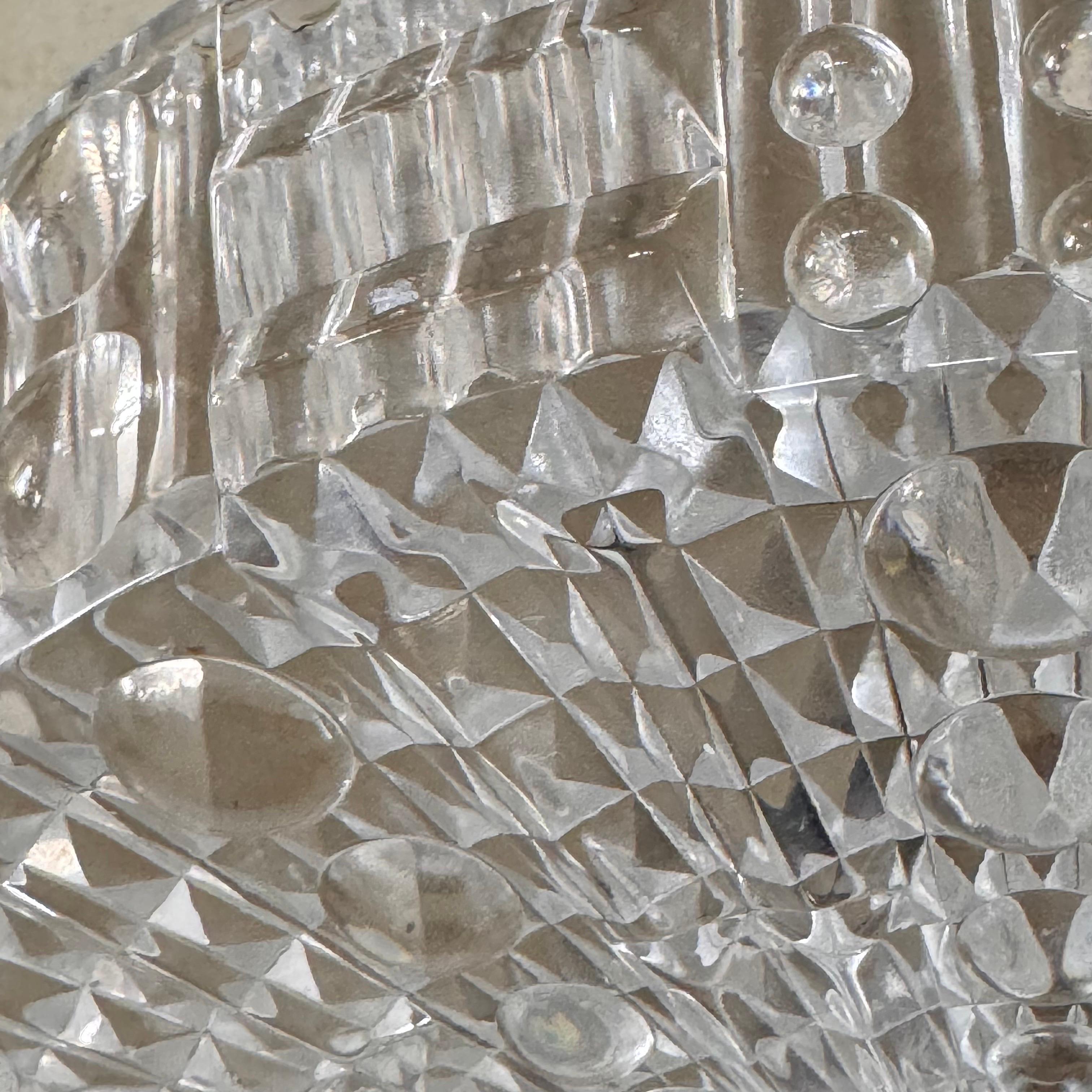 Ottone Lampade da soffitto in ottone e cristallo Orrefors di Carl Fagerlund, Svezia, anni '60 in vendita