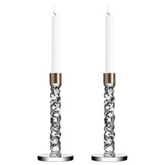 Orrefors Carat Brass Candlestick Medium 2-Pack