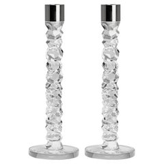 Orrefors Carat Silver Candlestick Large 2-Pack