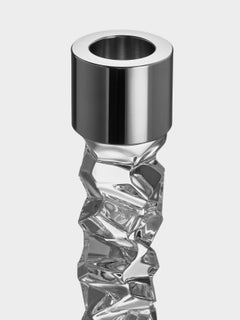 Paquete de 2 candelabros medianos de plata de quilates Orrefors