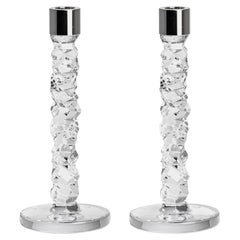 Orrefors Carat Silver Candlestick Medium 2-Pack