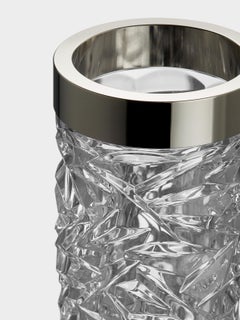 Orrefors Carat Vase Silver rim
