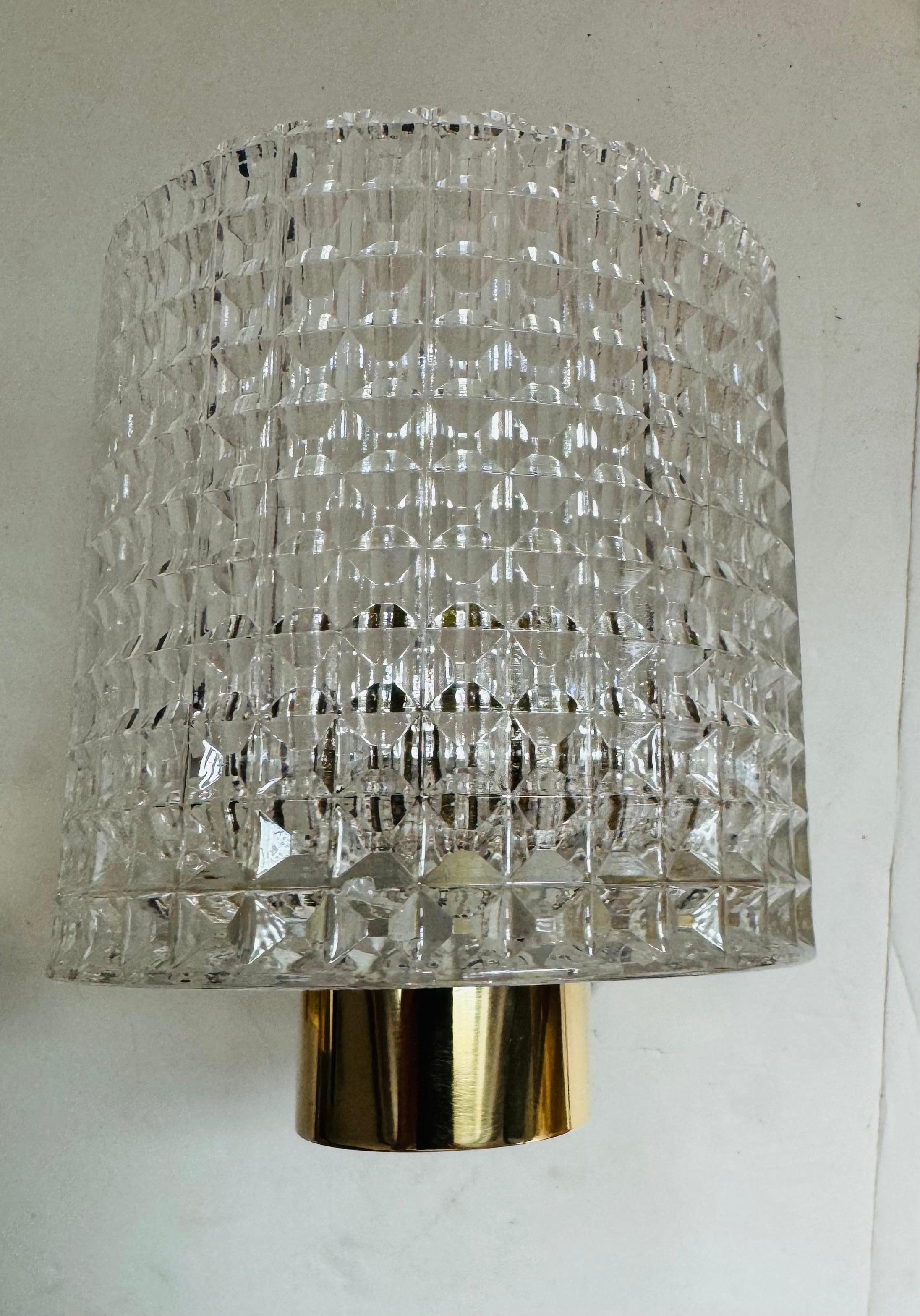 Ottone Orrefors Carl Fagerlund, lampada da parete in cristallo svedese del 1950, metà del secolo scorso in vendita