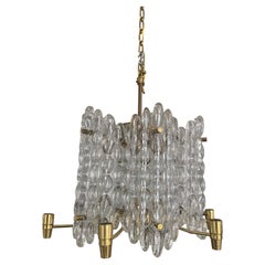 Orrefors Carl Fagerlund candelabro de cristal texturado portavelas latón Suecia