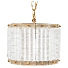 Orrefors ceiling lamp Brass and glass Sweden 1960
