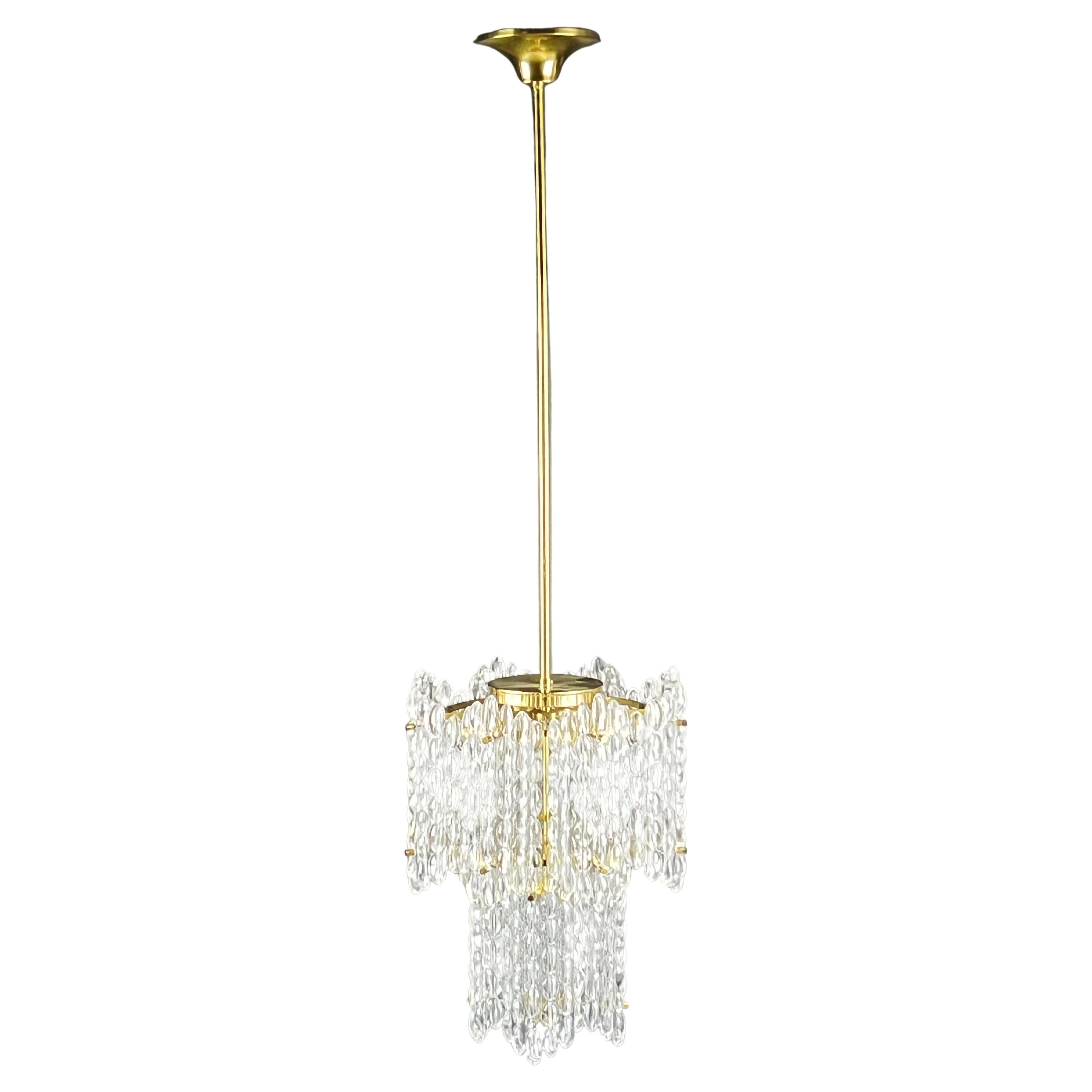 Orrefors chandelier by Carl Fagerlund, 1970, Sweden