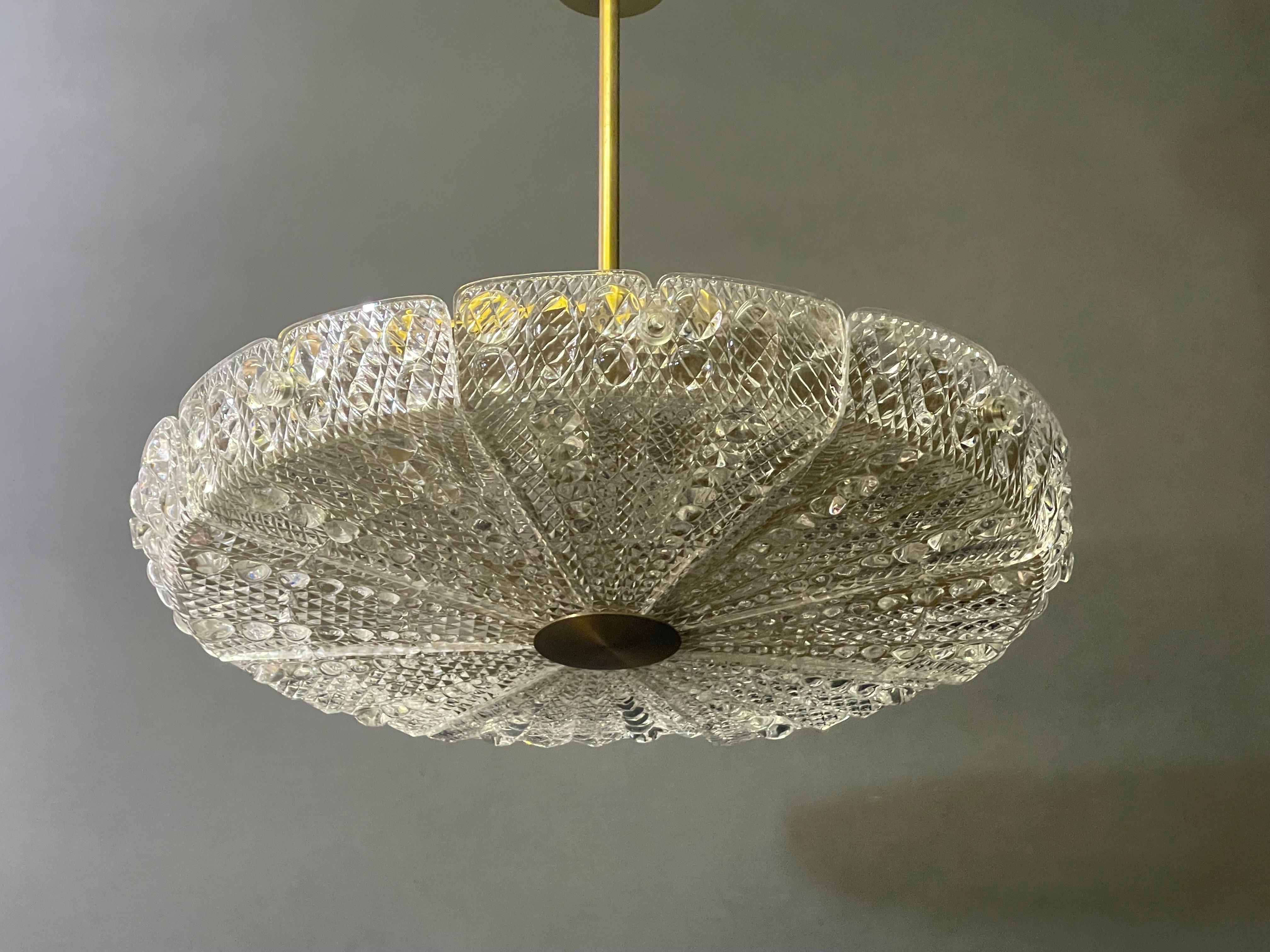 Orrefors Chandelier by Carl Fagerlund, Sweden , circa 1950s 1