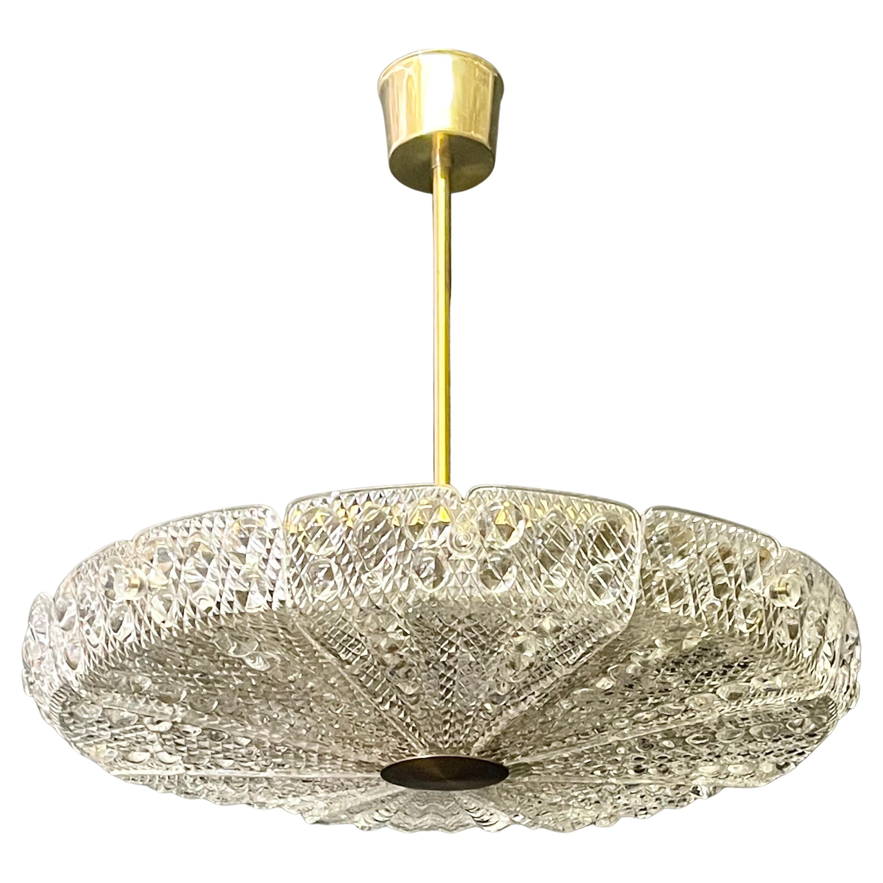 Orrefors Chandelier by Carl Fagerlund, Sweden , circa 1950s