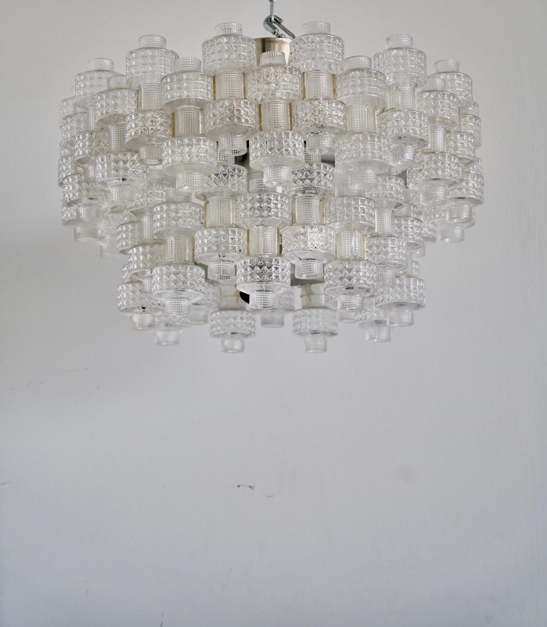 Scandinavian Modern Orrefors Chandelier by Gert Nyström