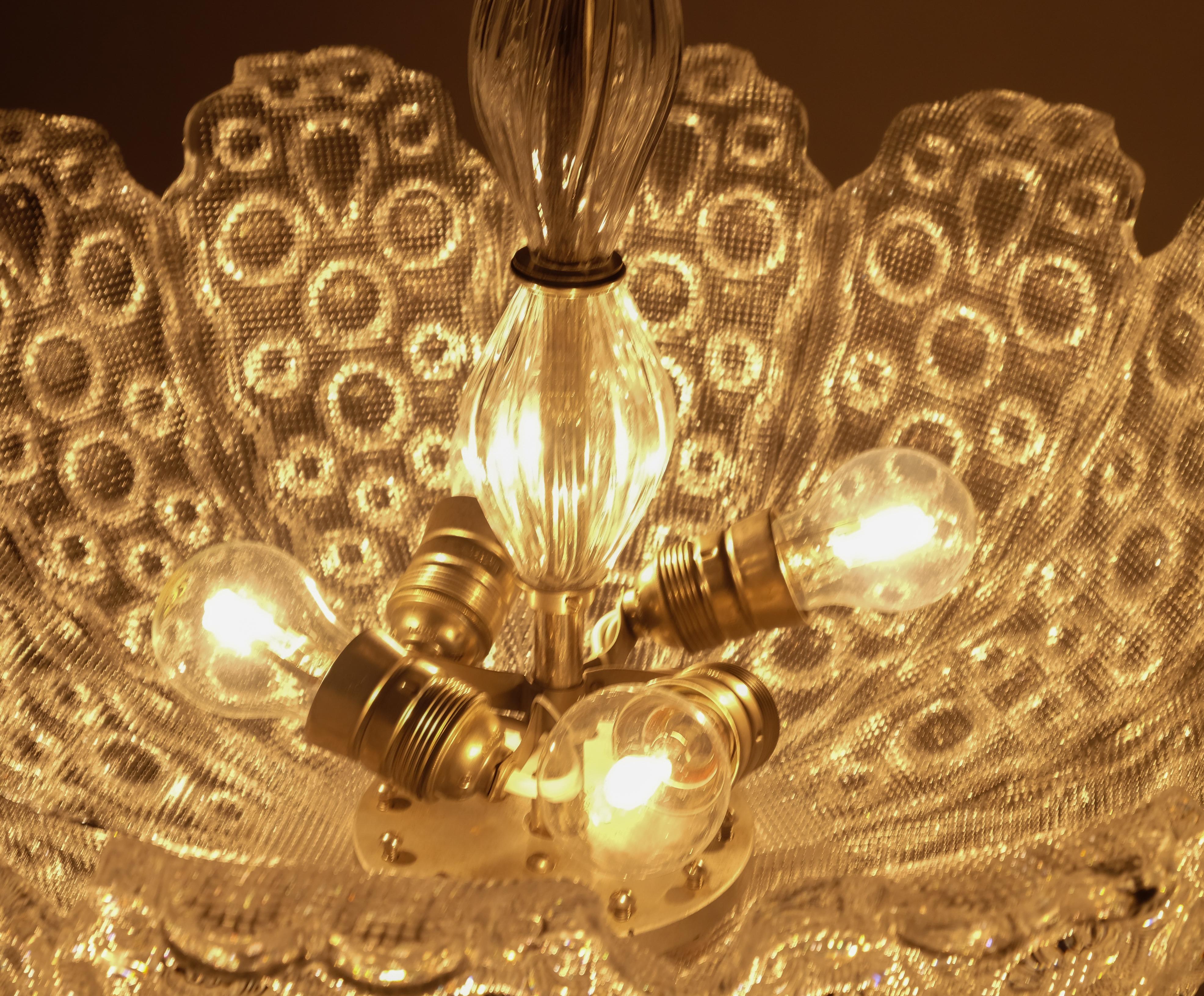 Milieu du XXe siècle Lustre Orrefors, Suède, années 1950 en vente