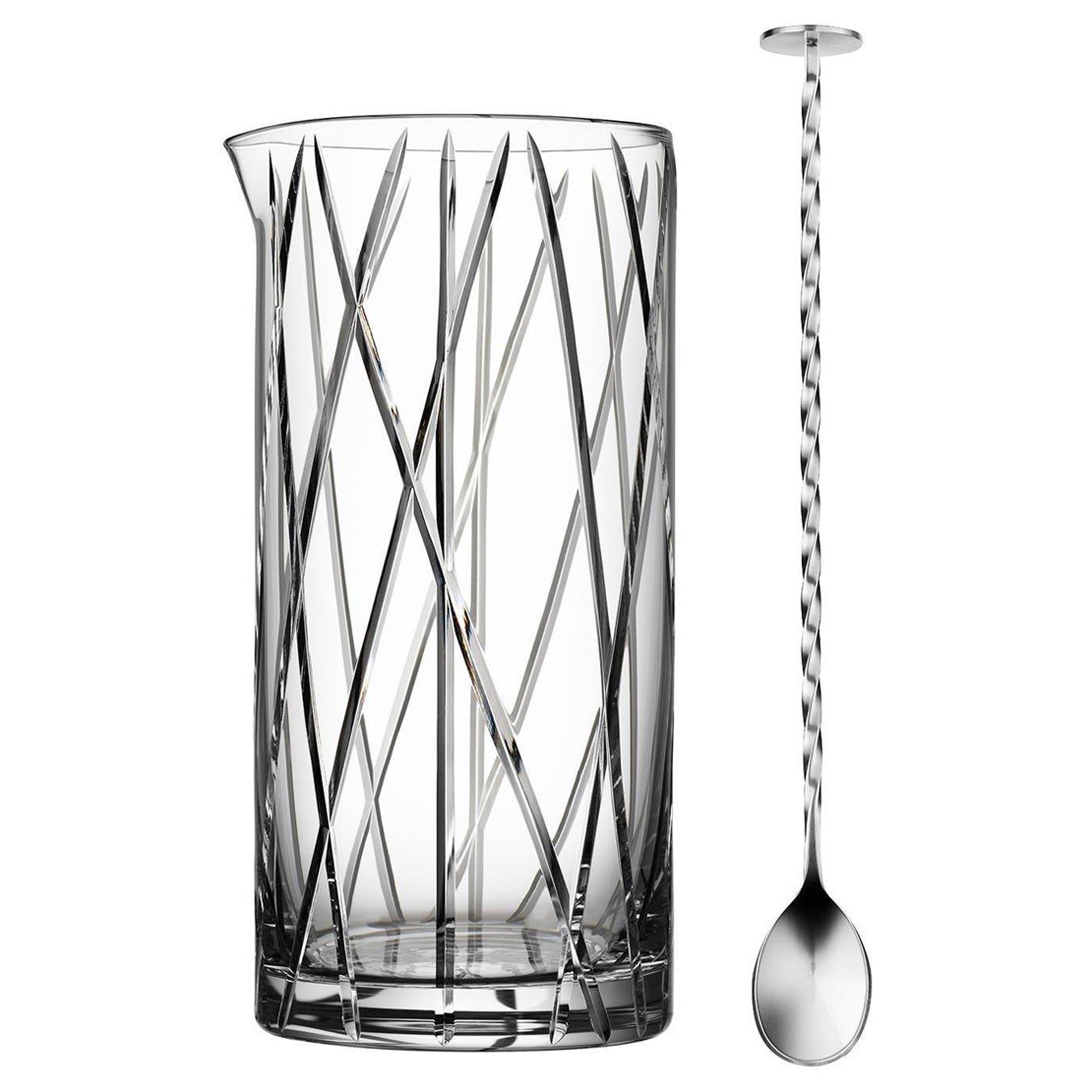 Orrefors City Mixing Glass With Spoon For Sale