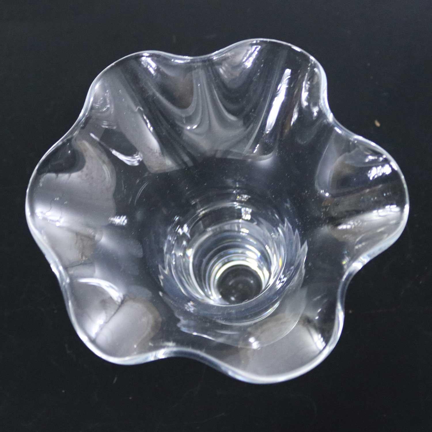 Orrefors Clear Chanterelle Vase by Anne Nilsson Retired 4758-24 2