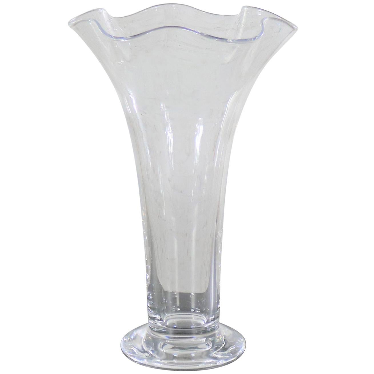 Orrefors Clear Chanterelle Vase by Anne Nilsson Retired 4758-24