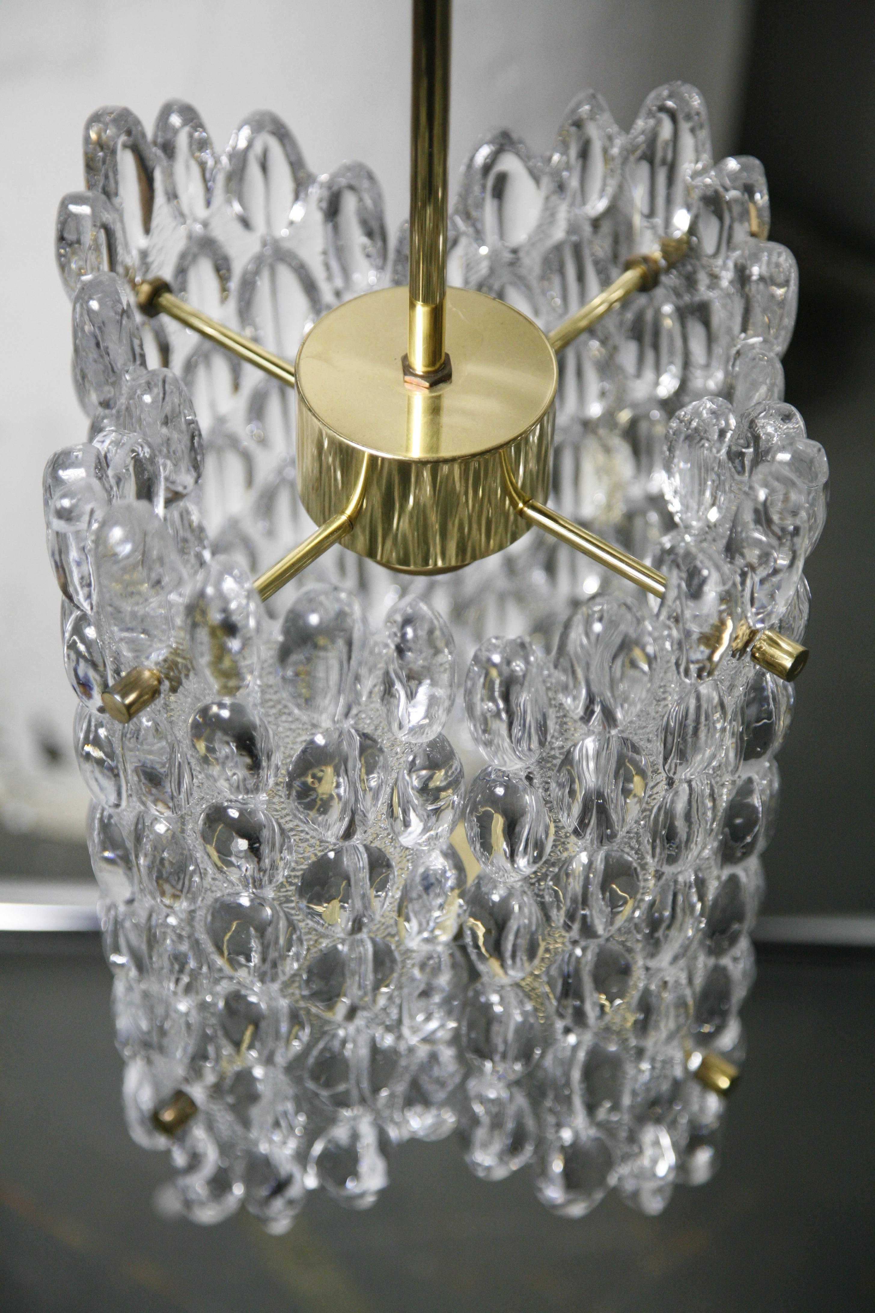 Swedish Orrefors Crystal Brass Lantern, Sweden, 1970