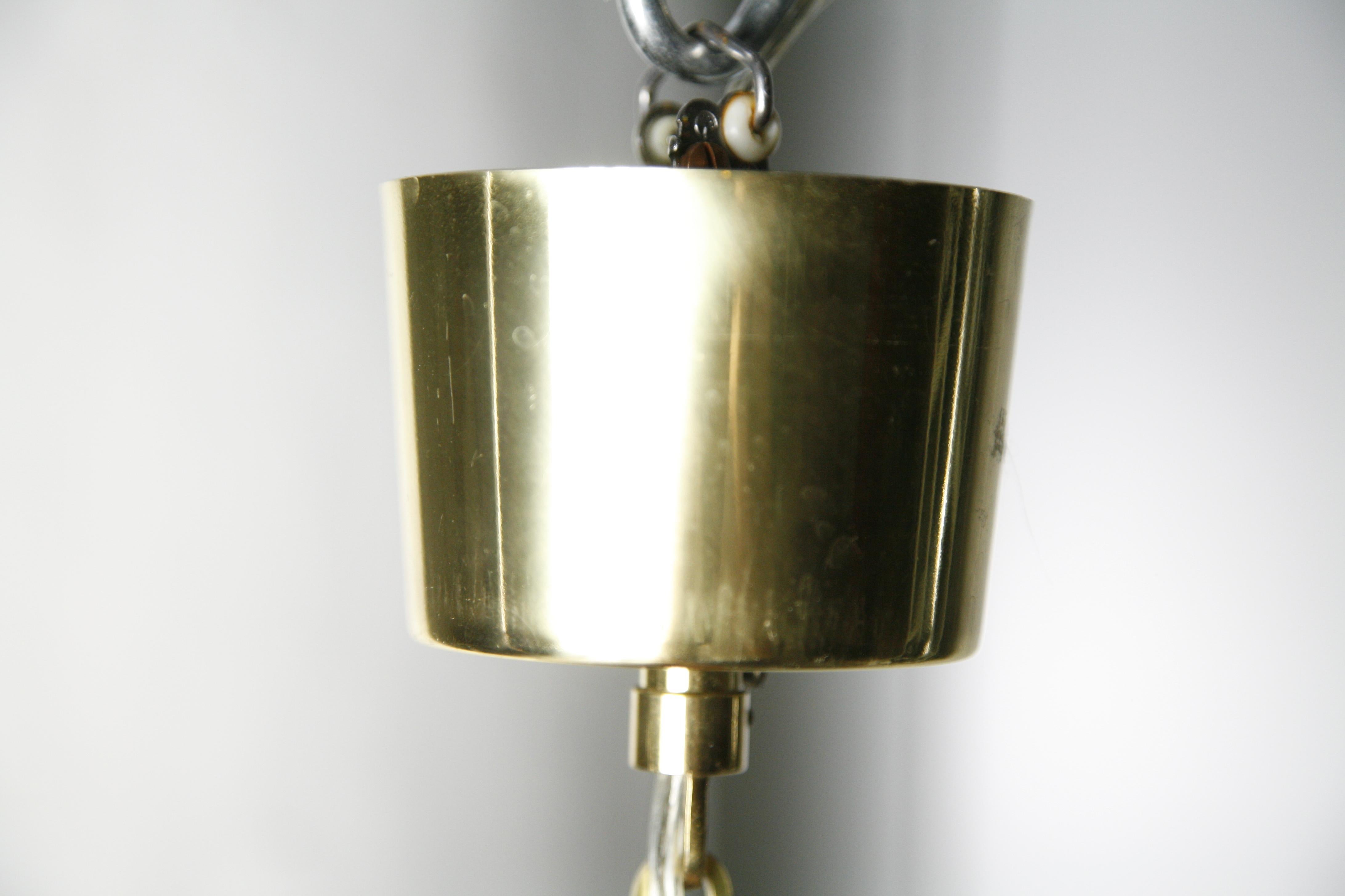 Brushed Orrefors Crystal Brass Lantern, Sweden, 1970