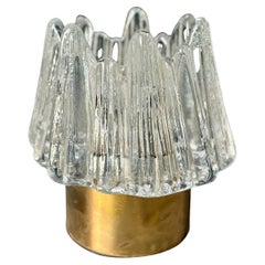 Lampe de table Orrefors en cristal et laiton, Suède, années 1950