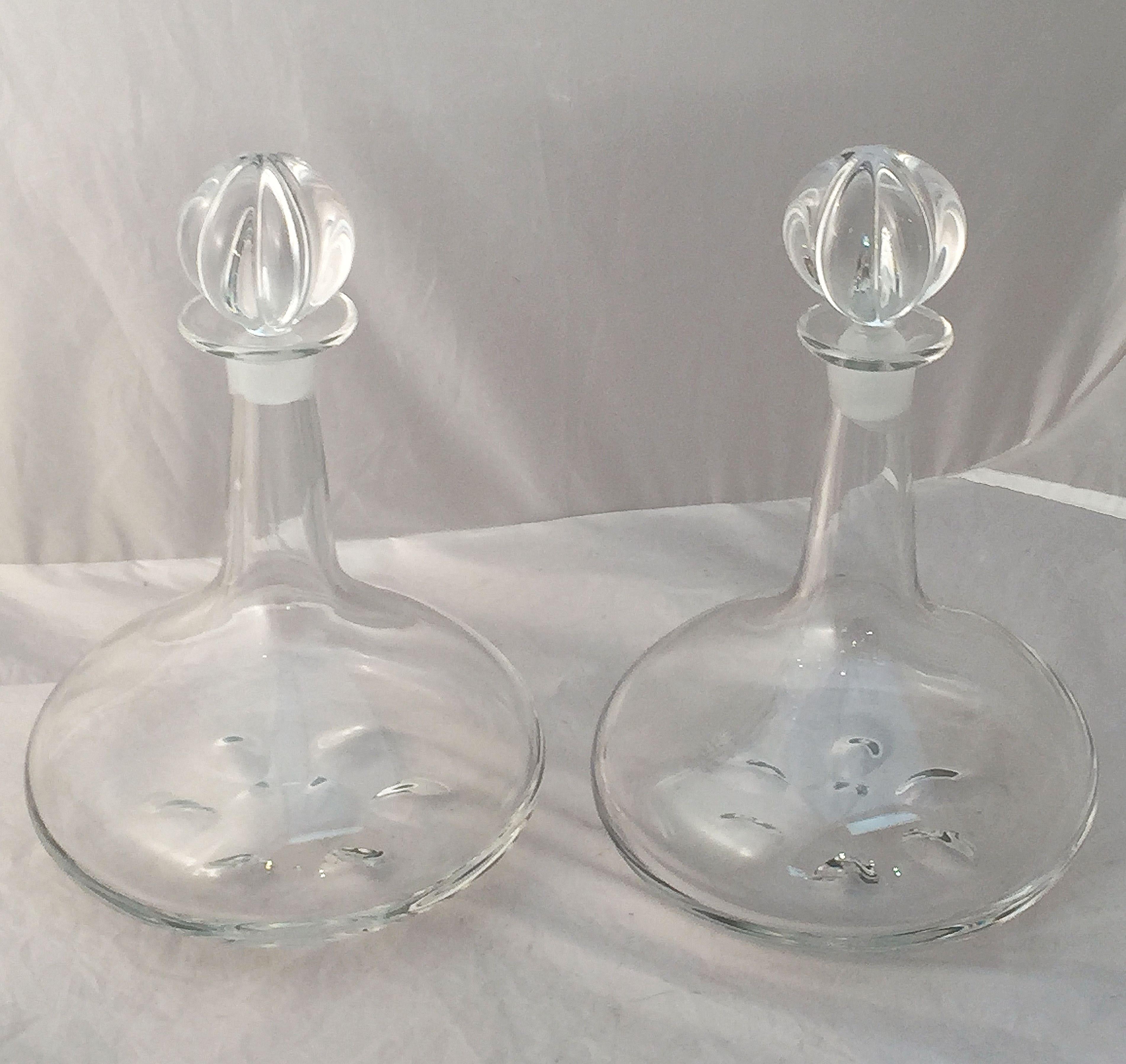 Orrefors Decantadores de bebidas de cristal de Nils Landberg 'Precio individual' Moderno de mediados de siglo en venta
