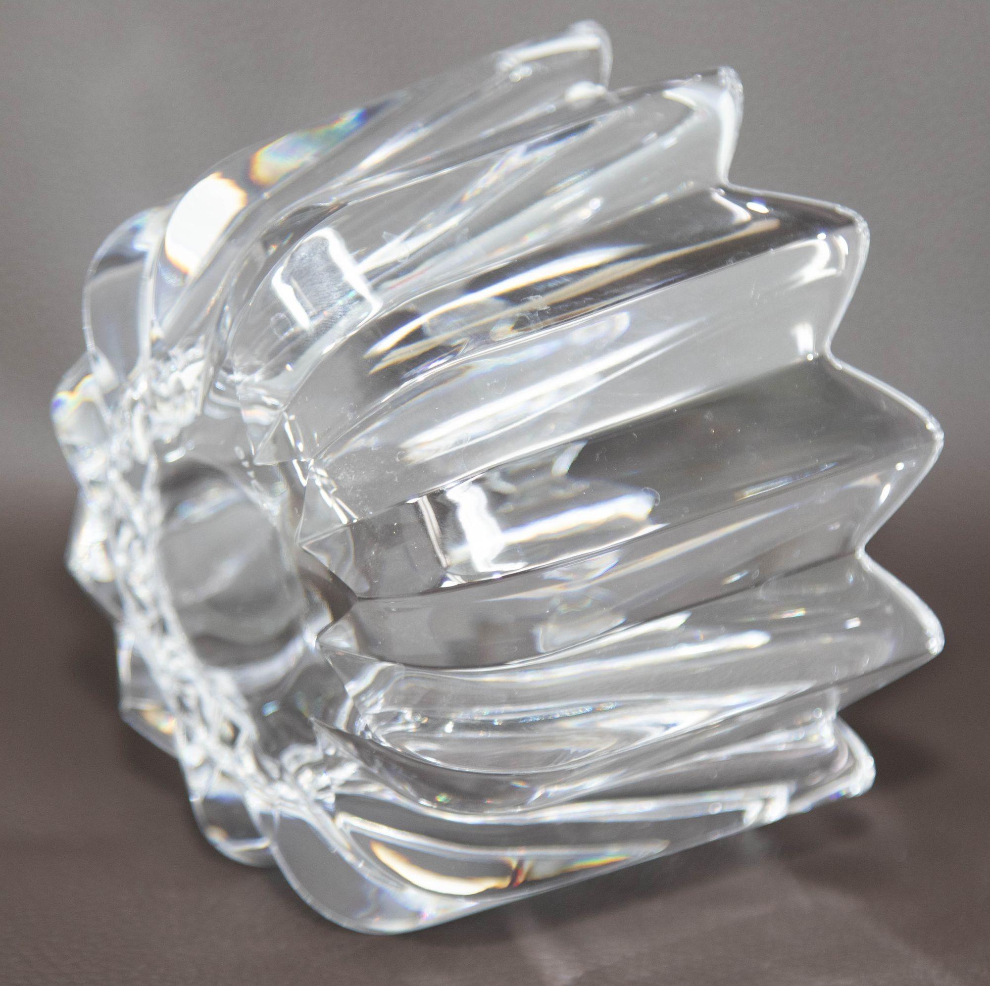 Orrefors Crystal Fleur Crown Bowl by Jan Johansen Sweden 1970s en vente 2