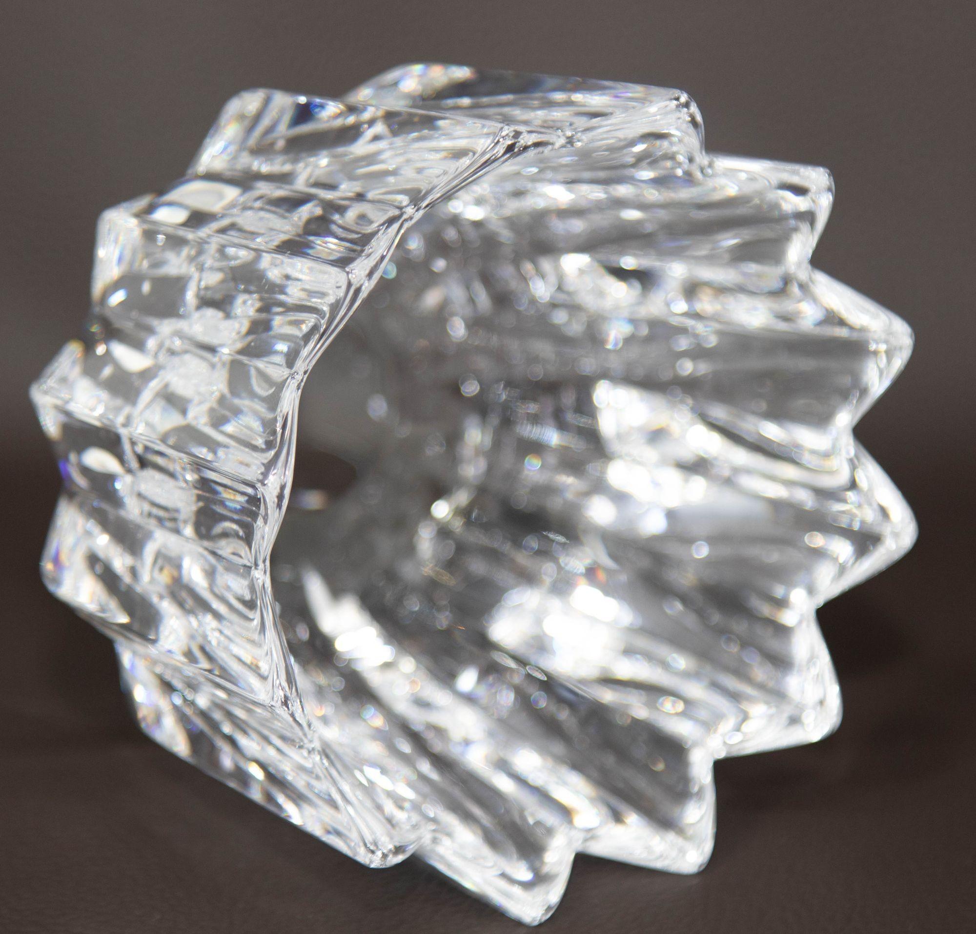 Orrefors Crystal Fleur Crown Bowl by Jan Johansen Sweden 1970s en vente 3