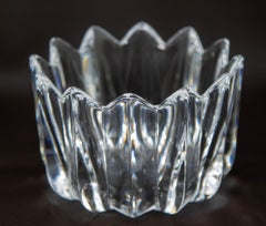 Orrefors Crystal Fleur Crown Bowl by Jan Johansen Sweden 1970s