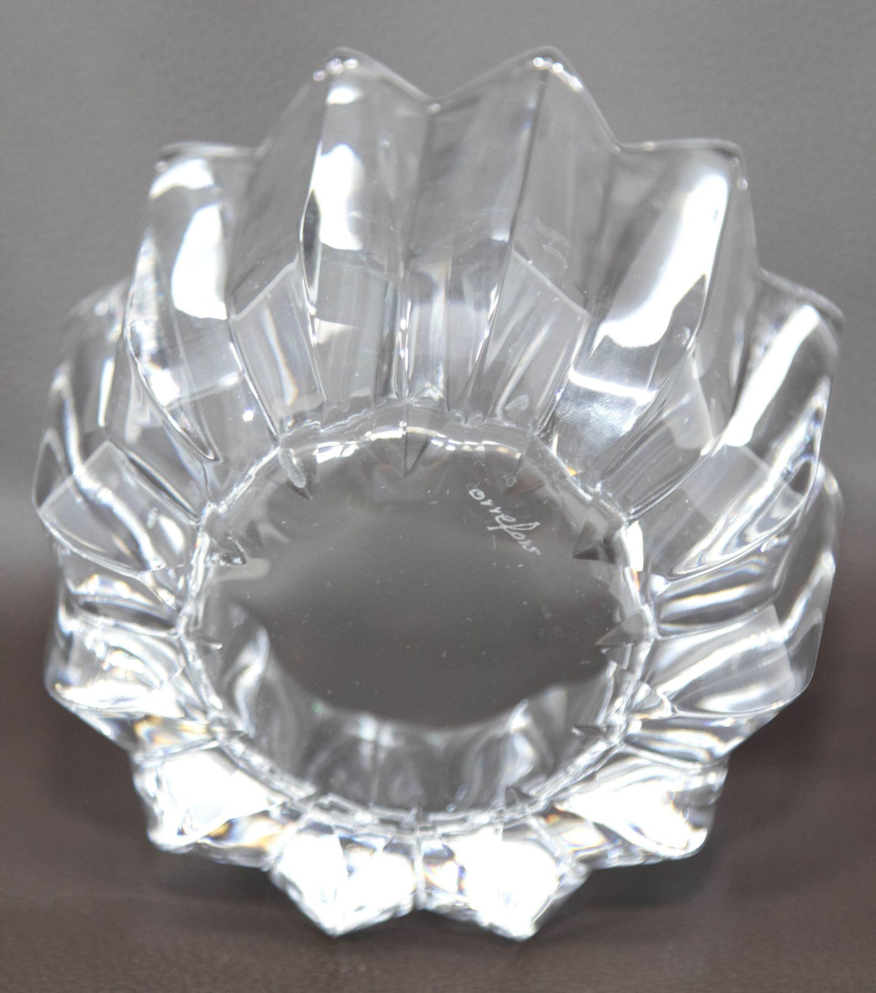 Cristal Orrefors Crystal Fleur Crown Bowl by Jan Johansen Sweden 1970s en vente