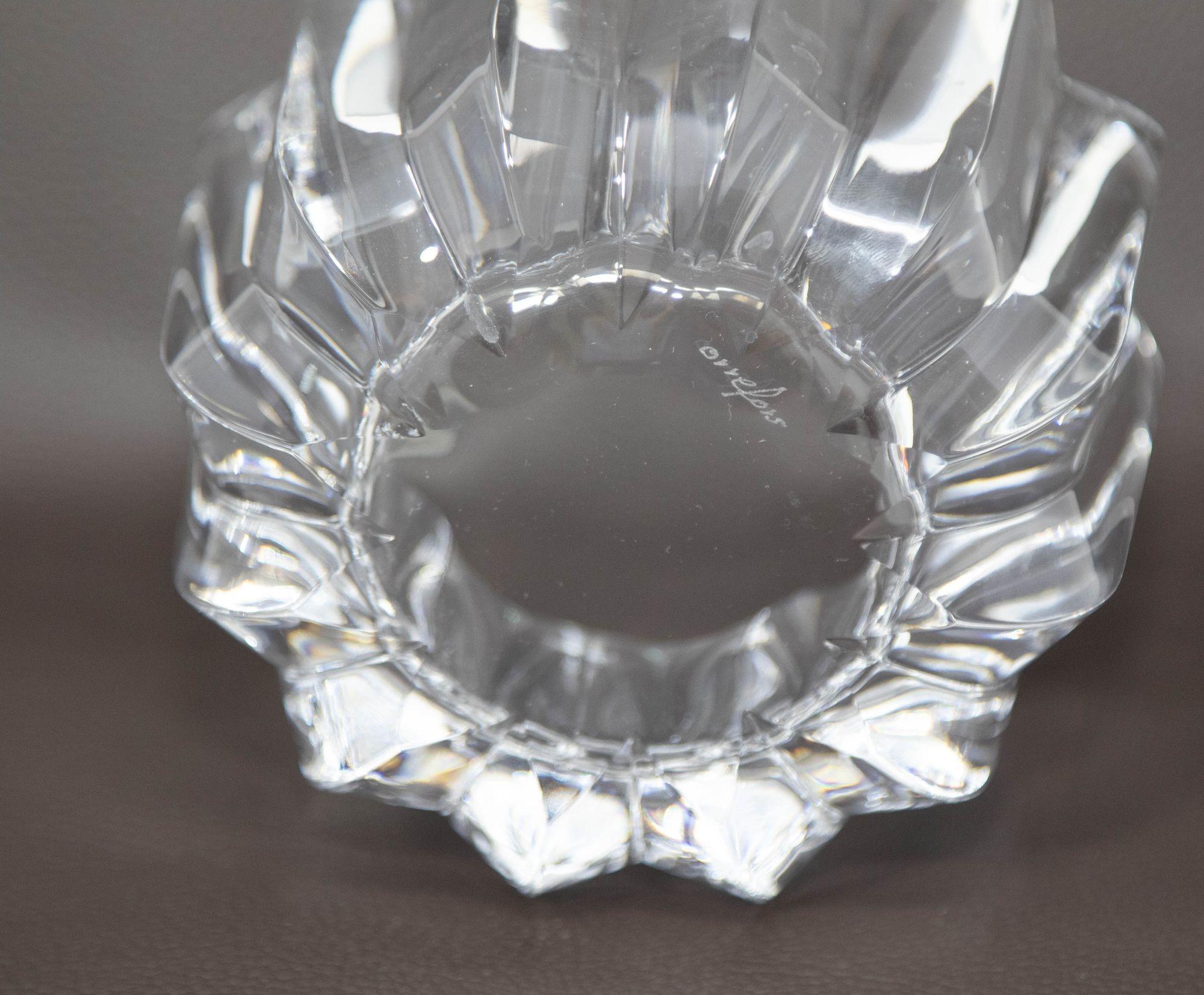 Orrefors Crystal Fleur Crown Bowl by Jan Johansen Sweden 1970s en vente 1