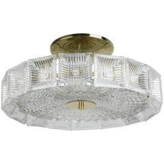 Orrefors Crystal Flush Mount Designed by Carl Fagerlund