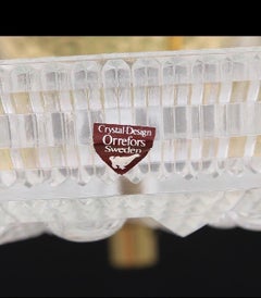 A Single Orrefors Crystal Flushmount Designed by Carl Fagerlund, 1970, Sweden