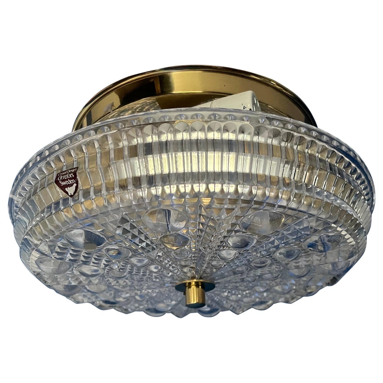 Orrefors Crystal Flushmount Designed by Carl Fagerlund, 1970, Sweden