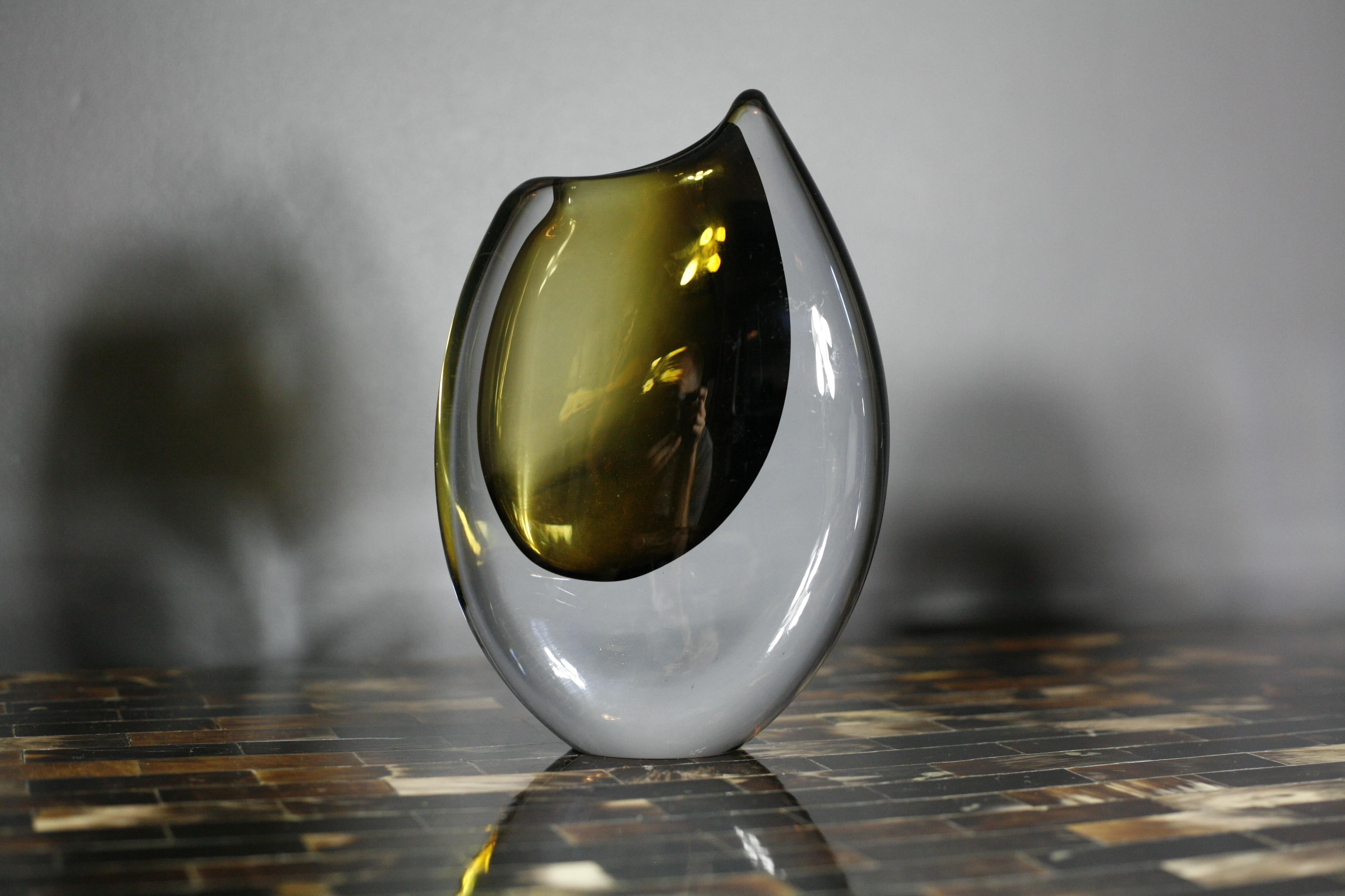 orrefors sweden crystal vase